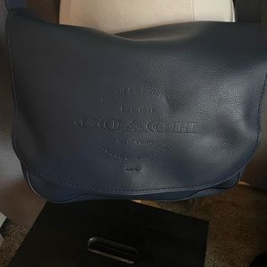 Coach navy blue saddle bag